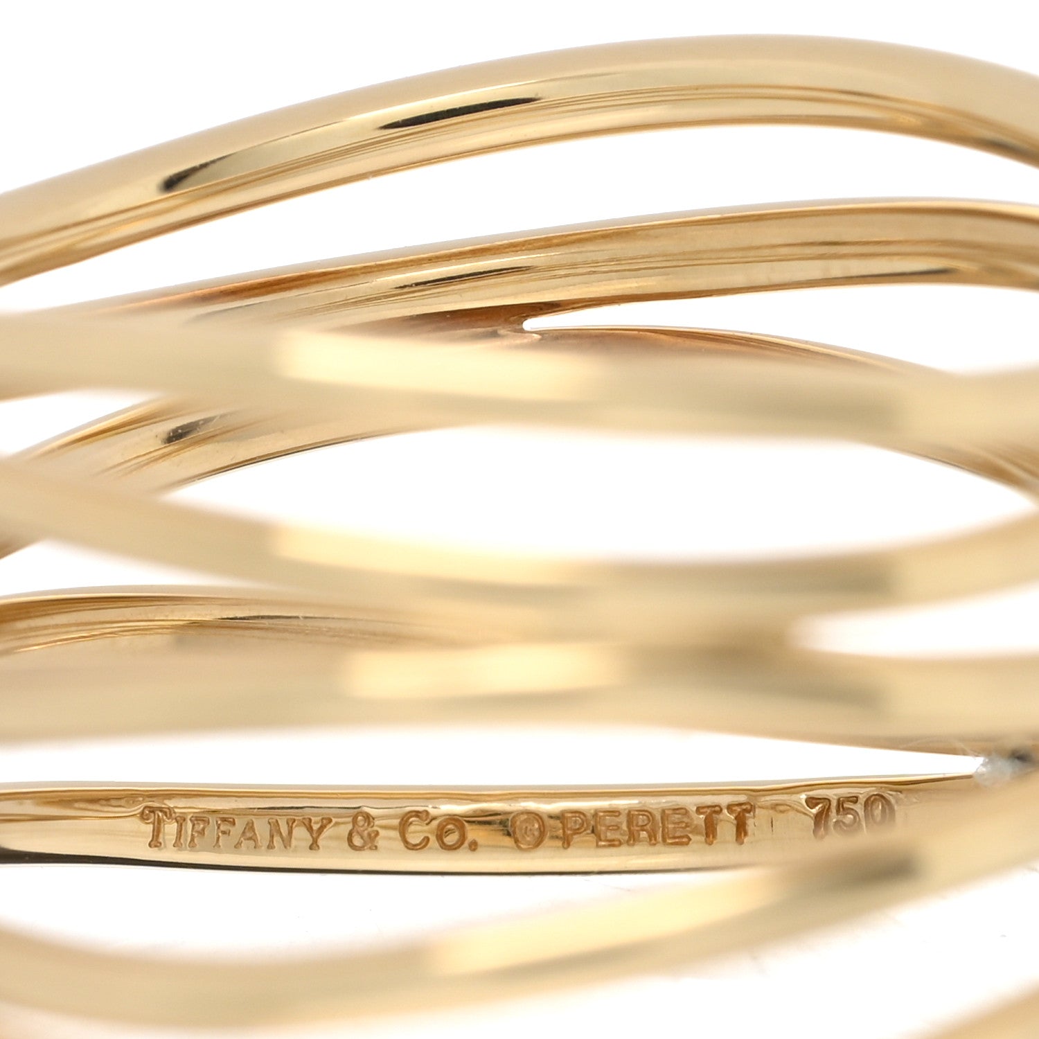 Tiffany 18K Yellow Gold Elsa Peretti 5 Row Wave Ring 50 5.5 4 of 4