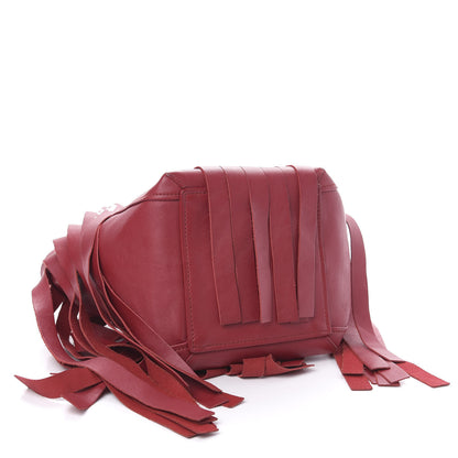 Balenciaga Calfskin XS Fringe Laundry Cabas Red 4 of 12