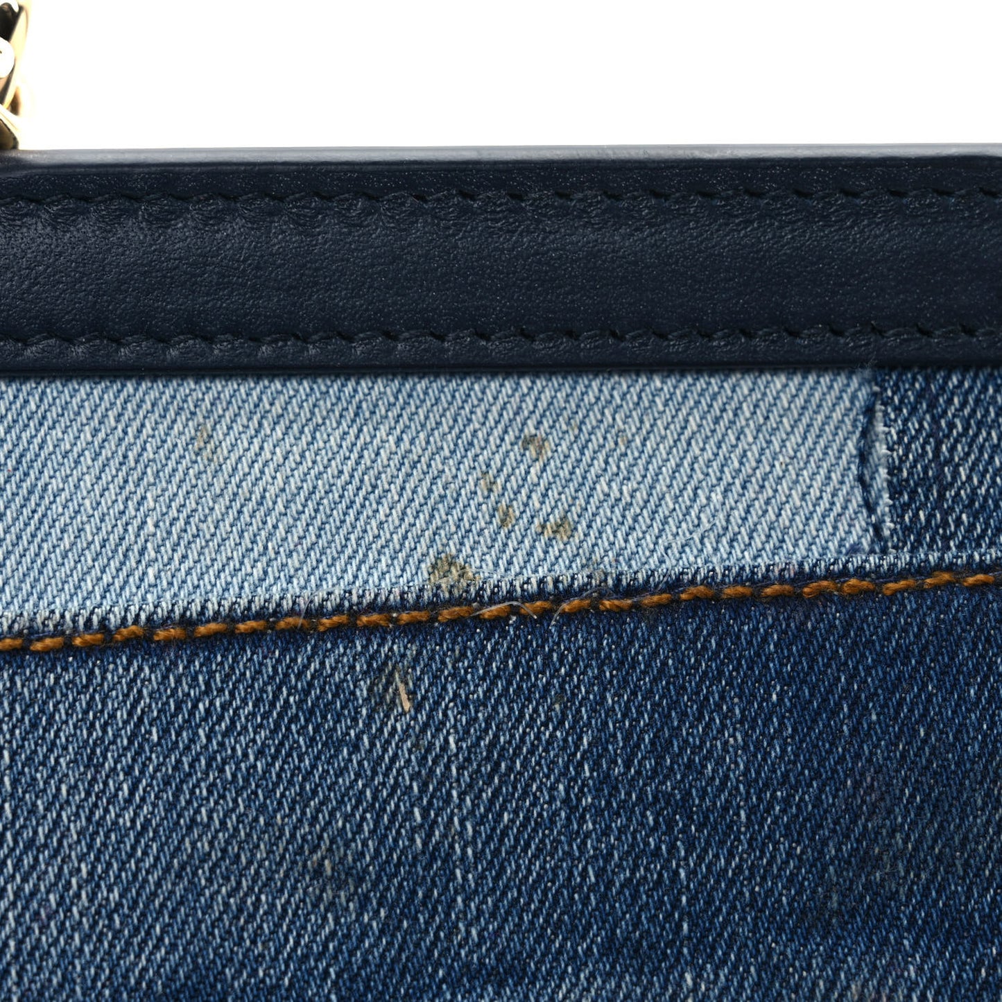 Calfskin Denim Patchwork Medium Miss Sicily Satchel Blue