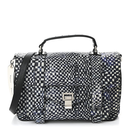 Proenza Schouler X HARMONY KORINE Calfskin PS1 Check Success Medium Satchel Blue 1 of 10