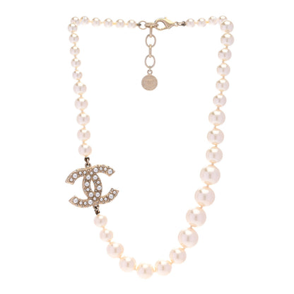 Chanel Pearl CC 100th Anniversary Necklace Light Gold 3 of 6