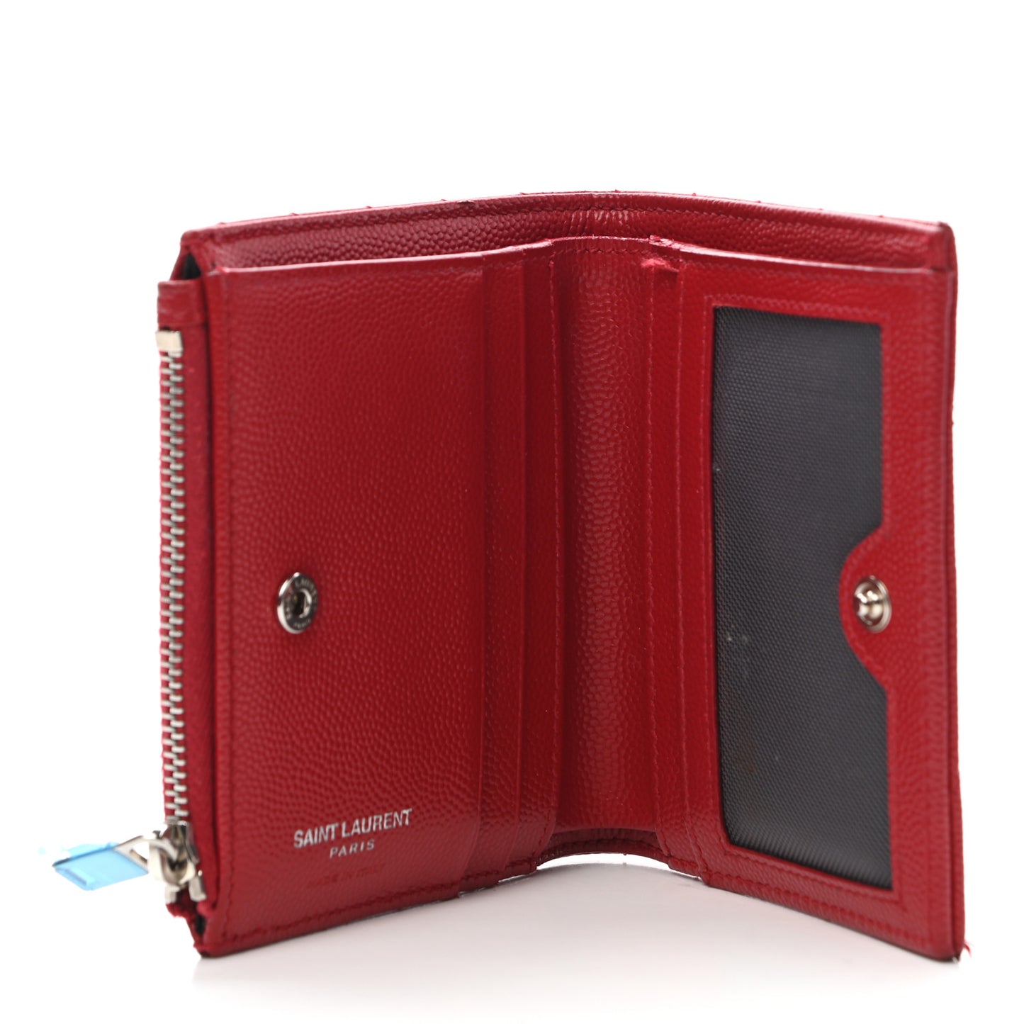 Grain De Poudre Matelasse Chevron Monogram Zipped Card Case Rouge Eros