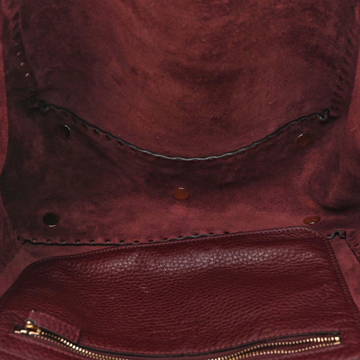 Valentino Garavani Pebbled Calfskin Medium Rockstud Tote Rubin 5 of 9