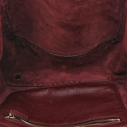 Valentino Garavani Pebbled Calfskin Medium Rockstud Tote Rubin 5 of 9