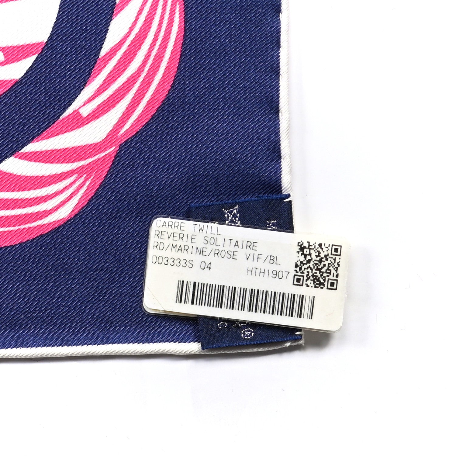 Hermes Silk Reverie Solitaire Scarf 90 Marine Rose Vif White 2 of 6