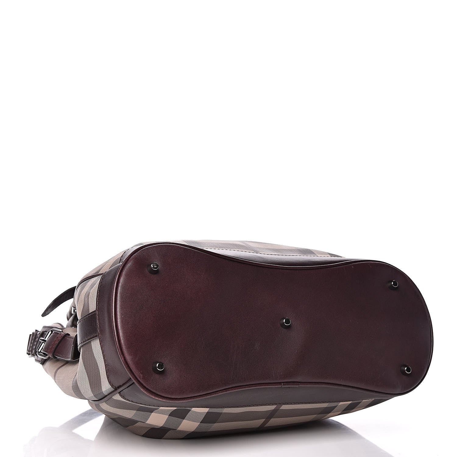 Burberry Smoked Check Medium Walden Belted Hobo Plum 4 of 12