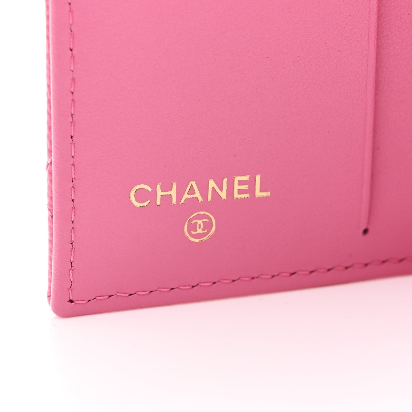Caviar Quilted Card Holder Wallet Pink