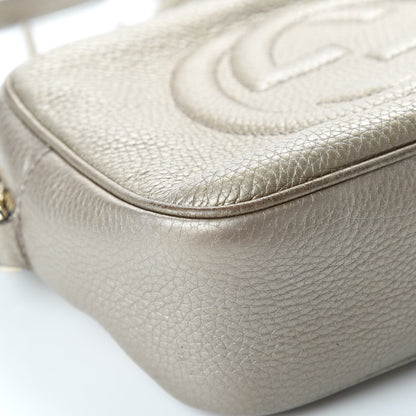 Gucci Metallic Pebbled Calfskin Small Soho Disco Bag Golden Beige 9 of 17