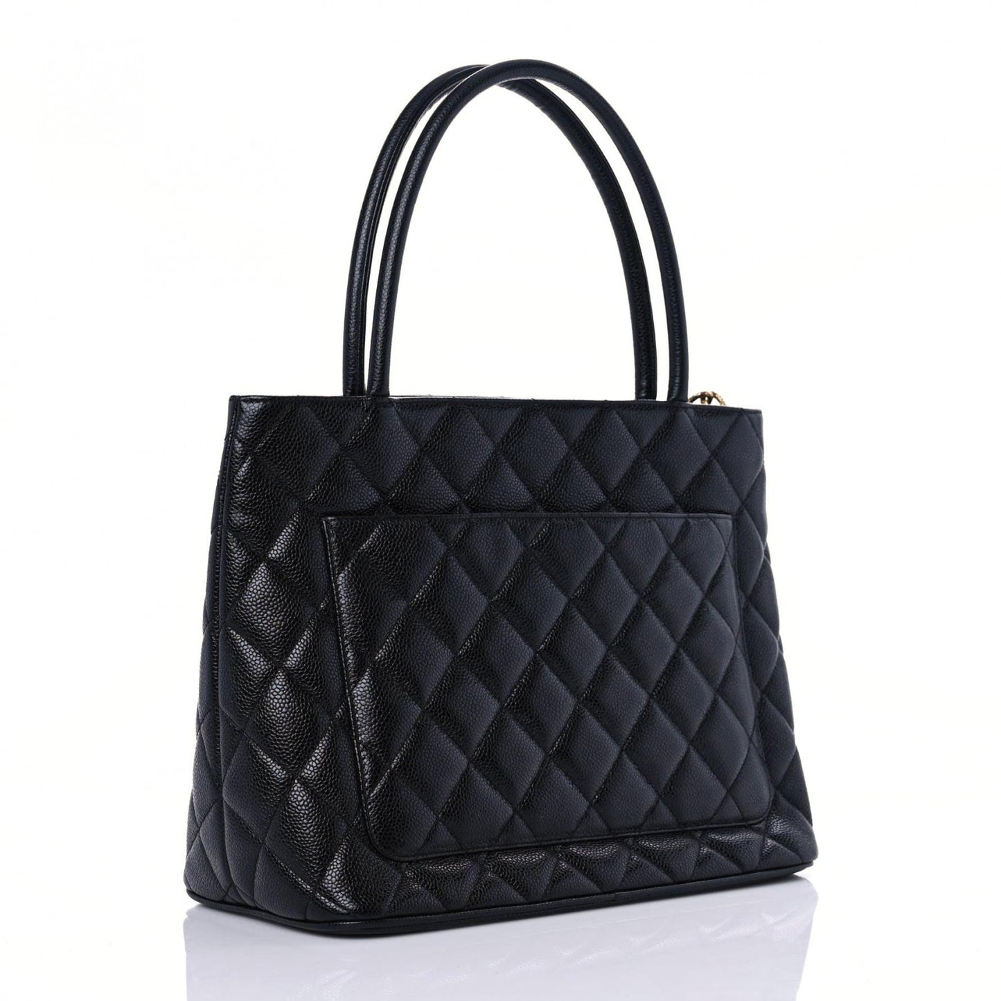 Caviar Quilted Medallion Tote Black