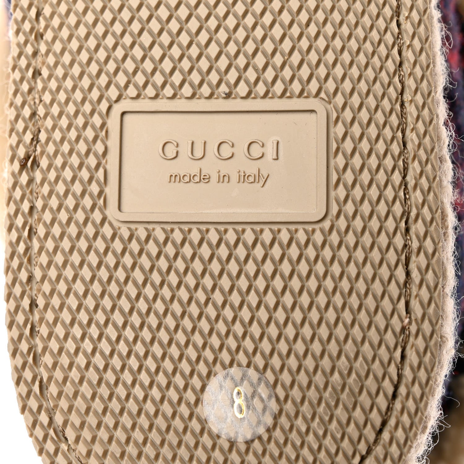 Gucci Covered Wool GG Monogram Mens Fria Horsebit Ankle Boots 8 Blue Red Butterscotch 7 of 9