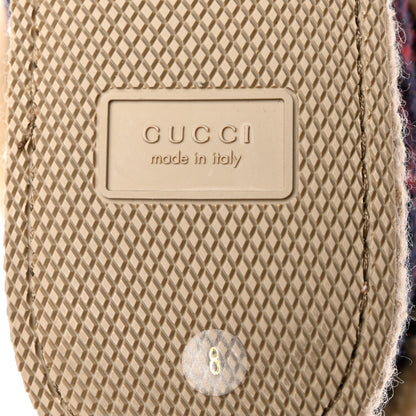 Gucci Covered Wool GG Monogram Mens Fria Horsebit Ankle Boots 8 Blue Red Butterscotch 7 of 9
