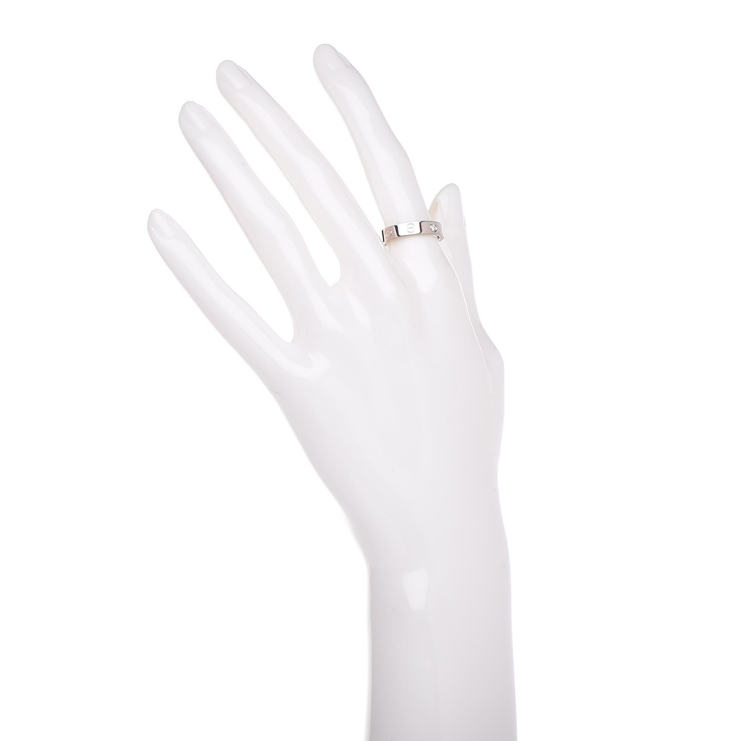 Cartier 18K White Gold Diamond 4mm LOVE Wedding Band Ring 52 6 2 of 5
