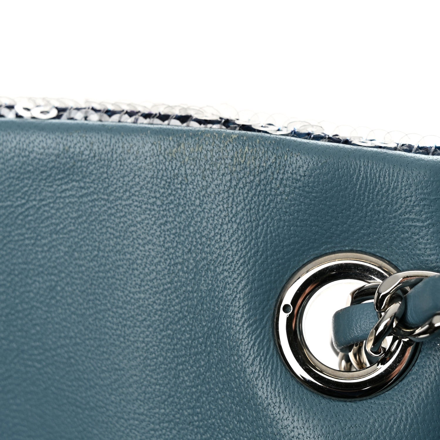 Chanel Sequin Mini Waterfall Flap Light Blue 13 of 13