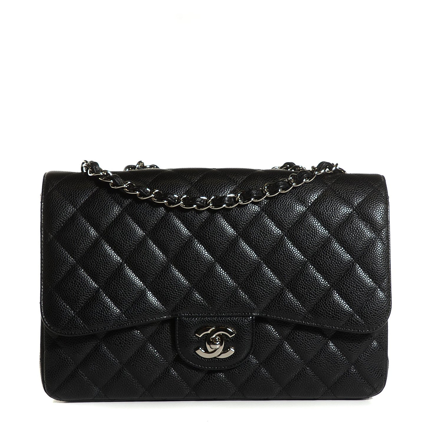 Caviar Quilted Jumbo Single Flap Black