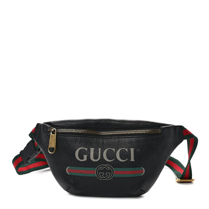 Gucci Grained Calfskin Small Logo Belt Bag Black 1 of 9