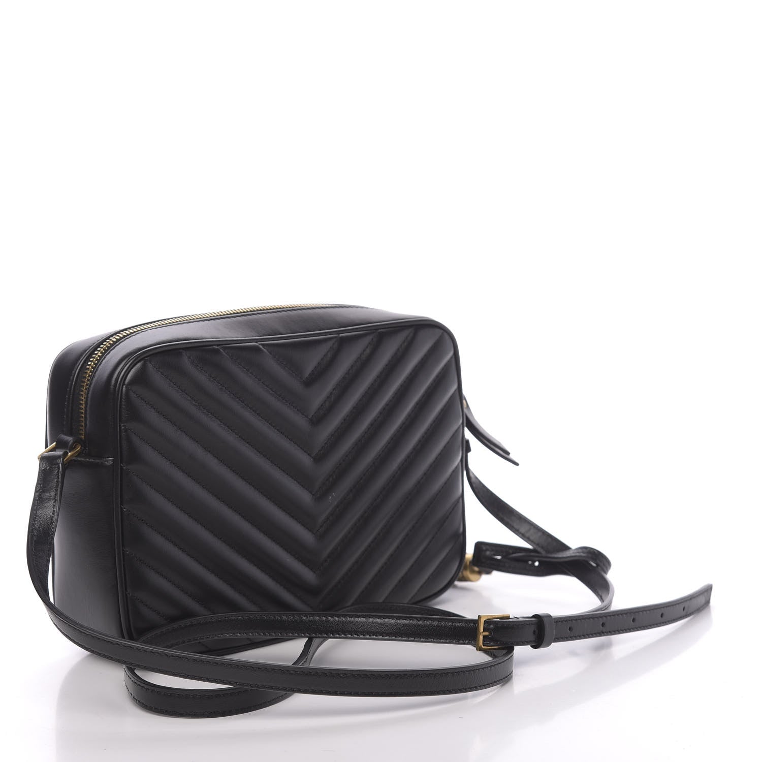 Saint Laurent Calfskin Matelasse Monogram Lou Camera Bag Black 3 of 16
