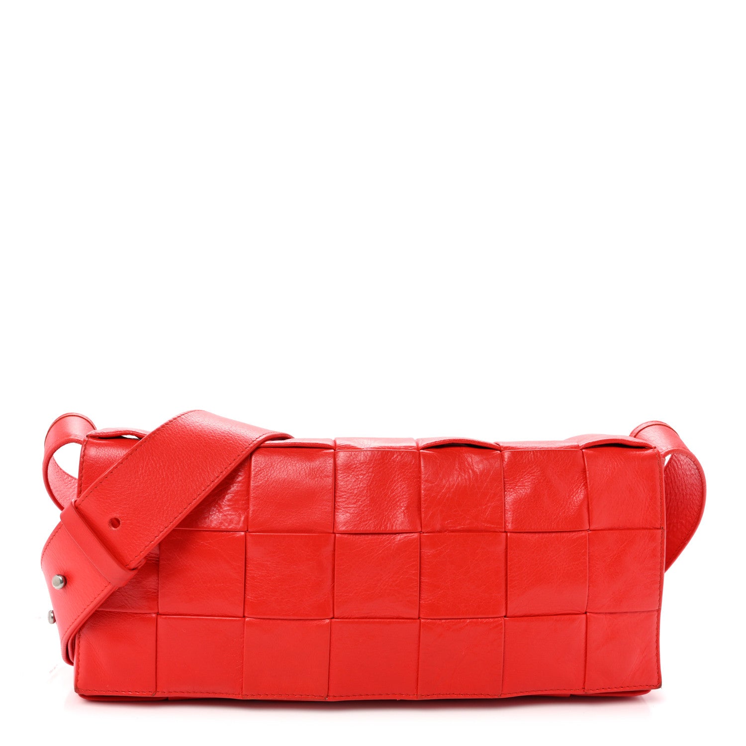 Bottega Veneta Paper Calfskin Intrecciato Stretch Cassette Bright Red 1 of 10