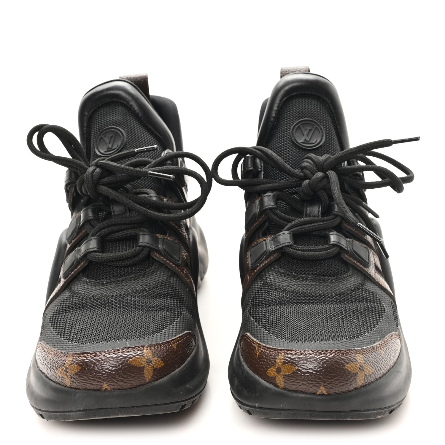 Louis Vuitton Calfskin Patent Monogram LV Archlight Sneakers 37.5 Black 2 of 9