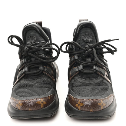Louis Vuitton Calfskin Patent Monogram LV Archlight Sneakers 37.5 Black 2 of 9