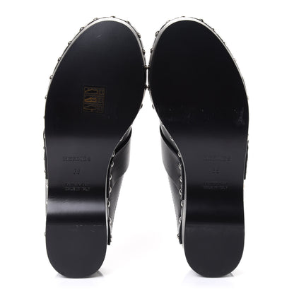 Hermes Calfskin Calya Mules 35 Black 4 of 4