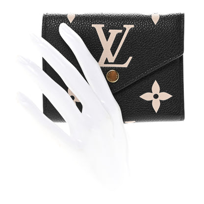 Louis Vuitton Empreinte Monogram Giant Victorine Wallet Black Beige 2 of 7