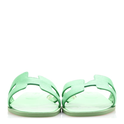 Hermes Epsom Oran Sandals 39 Vert Pomme 3 of 10