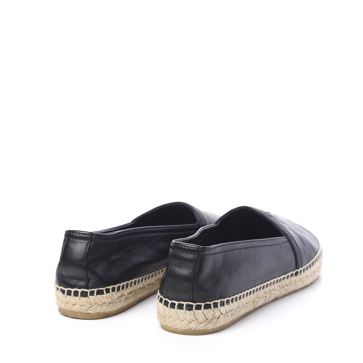 Saint Laurent Lambskin Monogram Espadrilles 37 Black 4 of 9