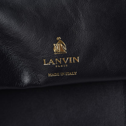 Lanvin Smooth Calfskin Small Fringe Shopper Tote Black 7 of 9