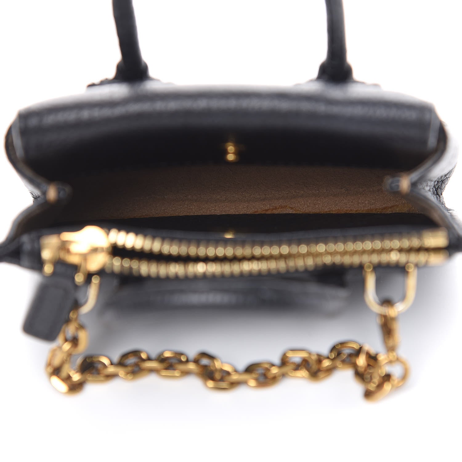 MCM Grained Calfskin Mini Milla Handbag Card Case Black 5 of 7