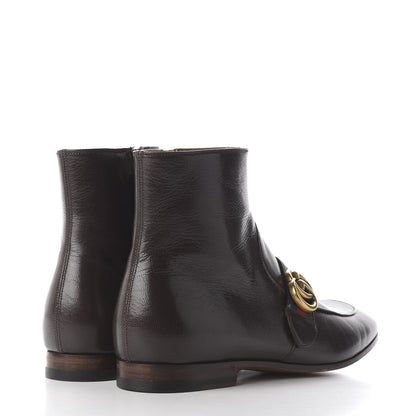 Gucci Goatskin Web Mens GG Ankle Boots 8 Cocoa 4 of 11
