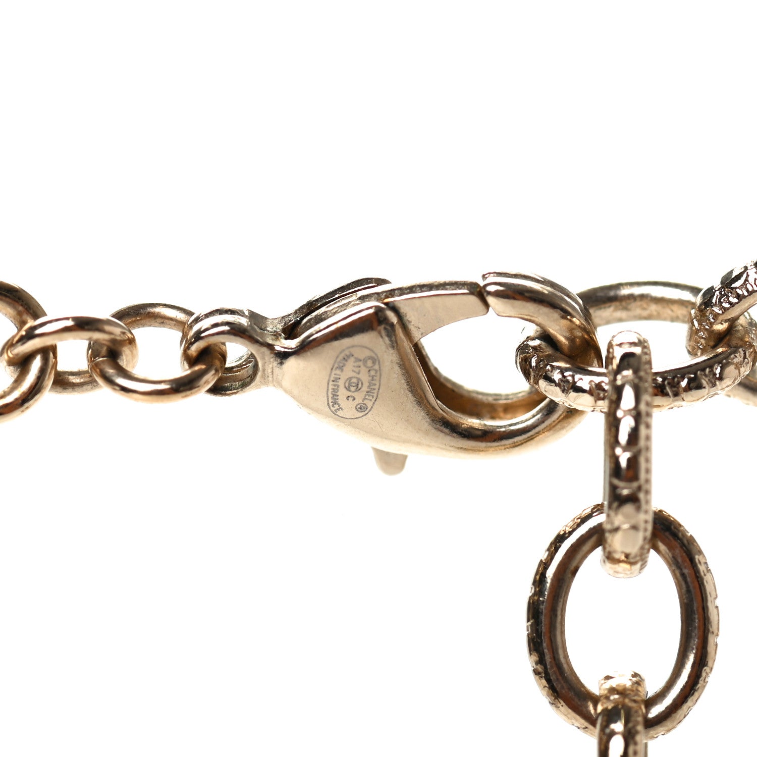 Chanel Crystal Chain Short Logo Necklace Gold 4 of 4