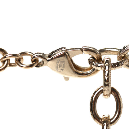 Chanel Crystal Chain Short Logo Necklace Gold 4 of 4