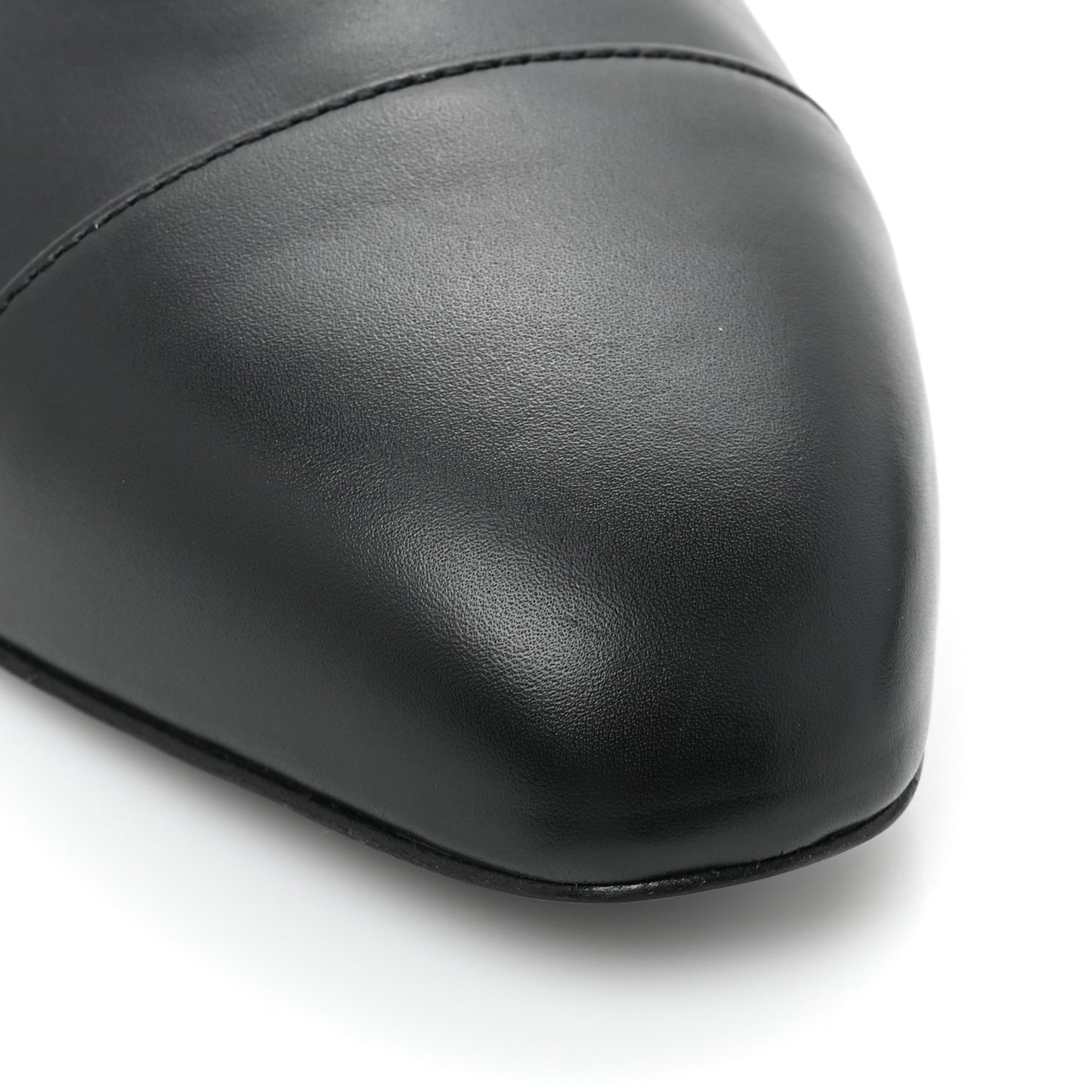 Lambskin Cap Toe CC Uniform Ballerina Flats 40.5 Black
