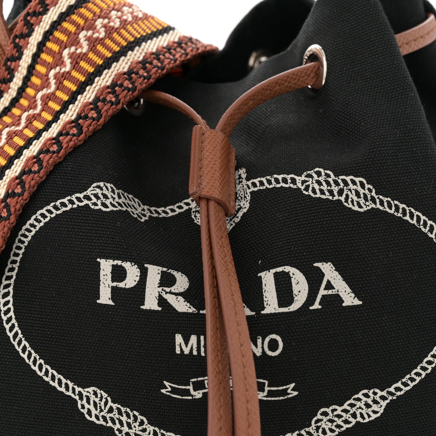 Canapa Logo Bucket Bag Black Cognac