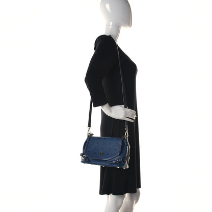 MCM Visetos Crossbody Flap Messenger Blue 2 of 13