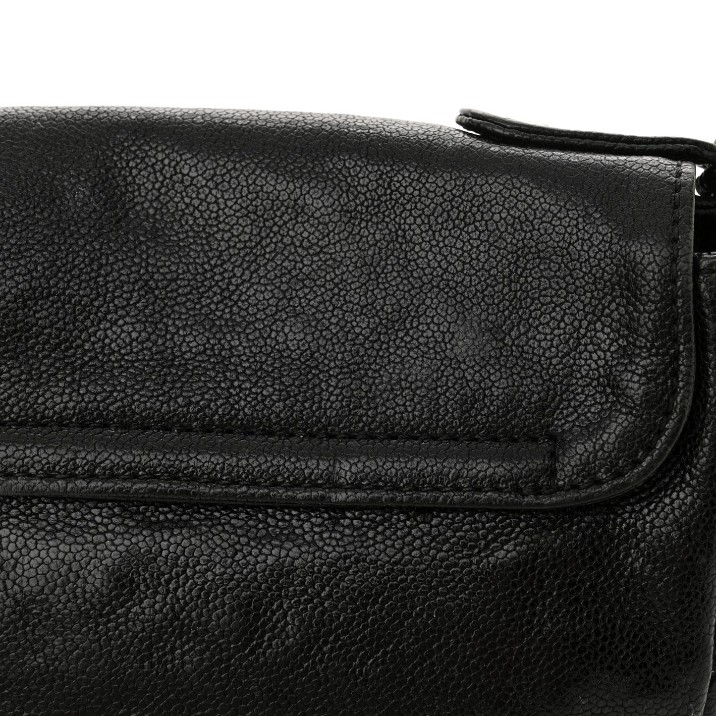 Glazed Caviar Small Pocket In The City Shoulder Bag Black