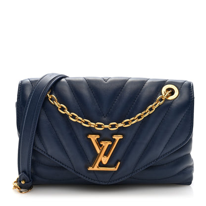 Louis Vuitton Calfskin New Wave Chain Bag MM NM Bleu Nuit 1 of 9