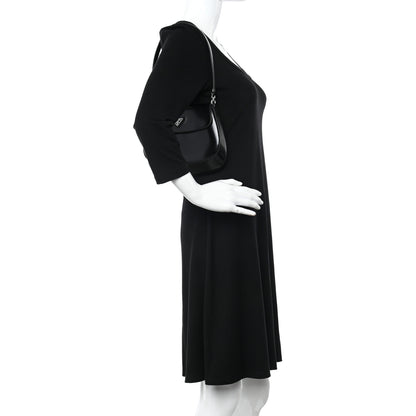 Prada Spazzolato Cleo Flap Shoulder Bag Black 2 of 9