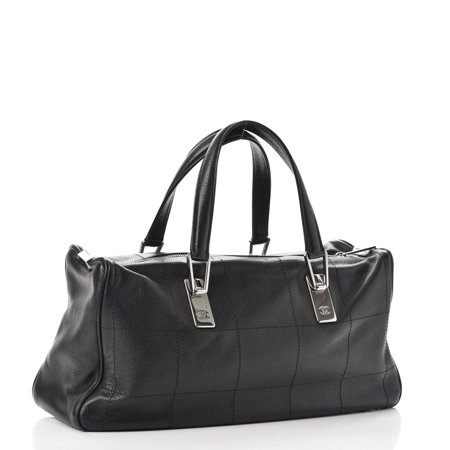 Chanel Caviar Square Stitched Satchel Black 3 of 11