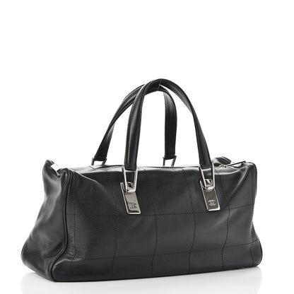 Chanel Caviar Square Stitched Satchel Black 3 of 11