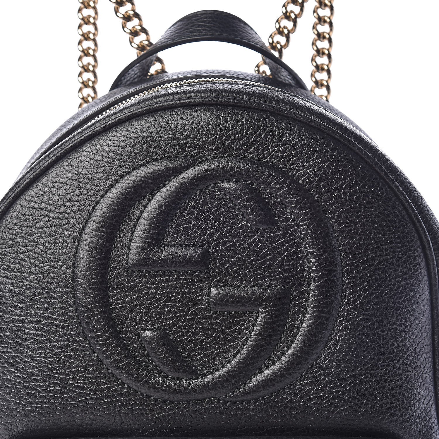 Gucci Pebbled Calfskin Soho Chain Backpack Black 10 of 10