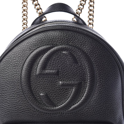 Gucci Pebbled Calfskin Soho Chain Backpack Black 10 of 10
