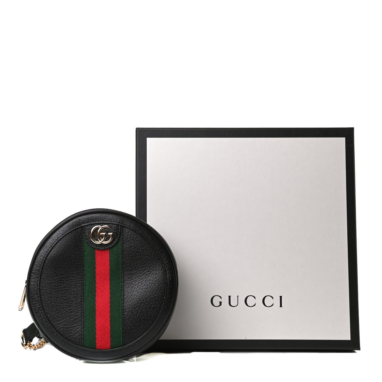 Gucci Grained Calfskin Web Mini Ophidia Round Backpack Black 10 of 10