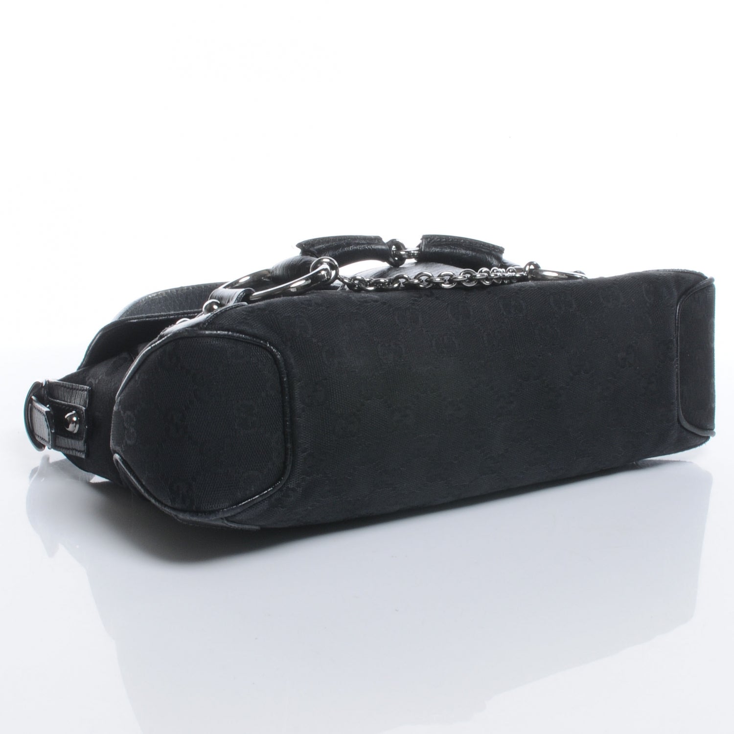 Gucci Monogram Horsebit Flap Bag Black 4 of 7
