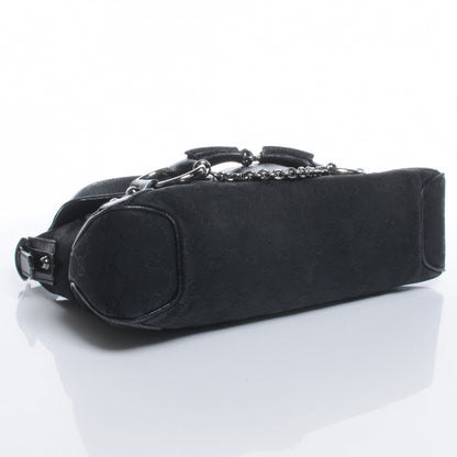 Gucci Monogram Horsebit Flap Bag Black 4 of 7