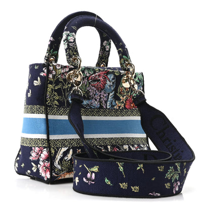 Christian Dior Canvas D-Constellation Embroidered Medium Lady D-Lite Bleu Multicolor 2 of 8