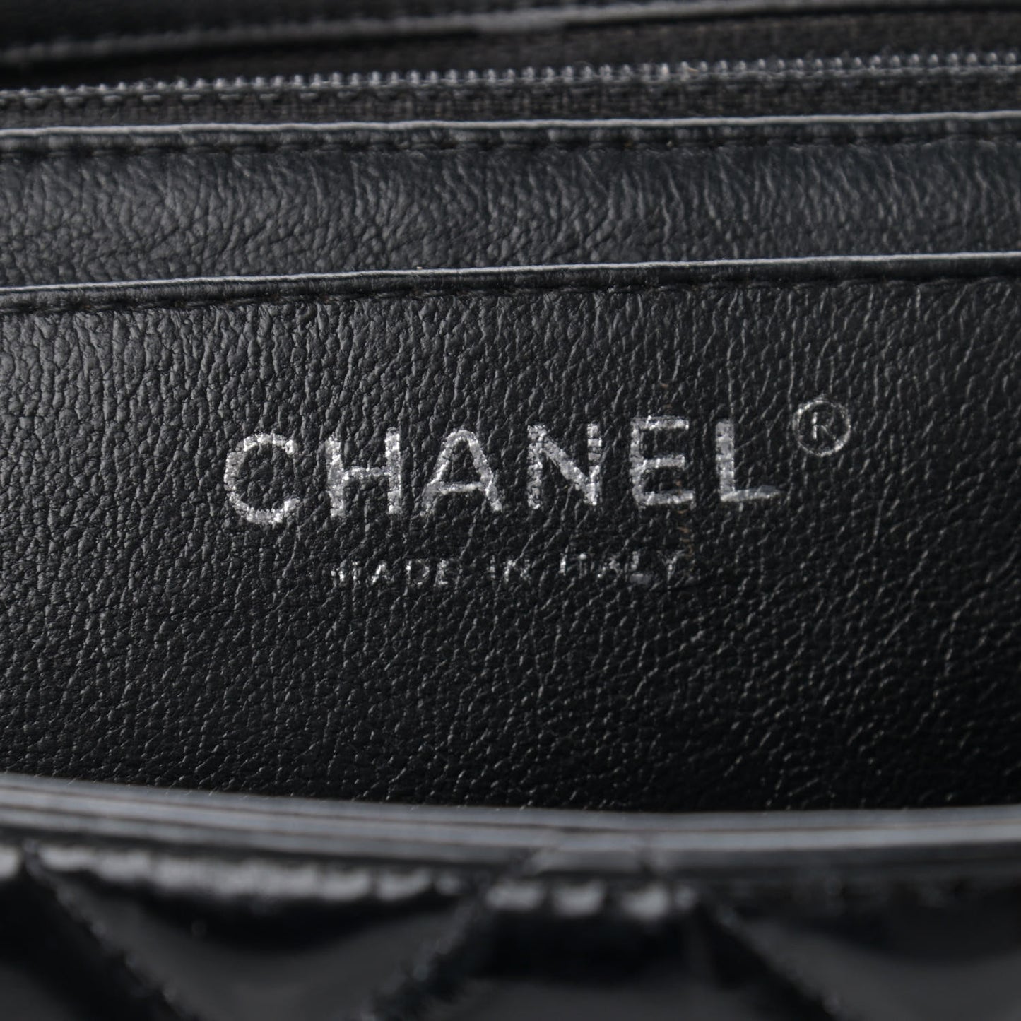 Patent Quilted Maxi Single Flap Black