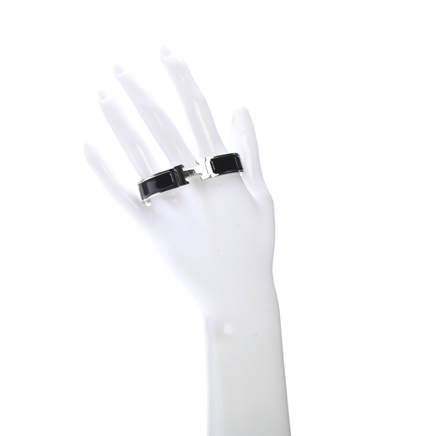 Enamel Narrow Clic Clac H Bracelet PM Black