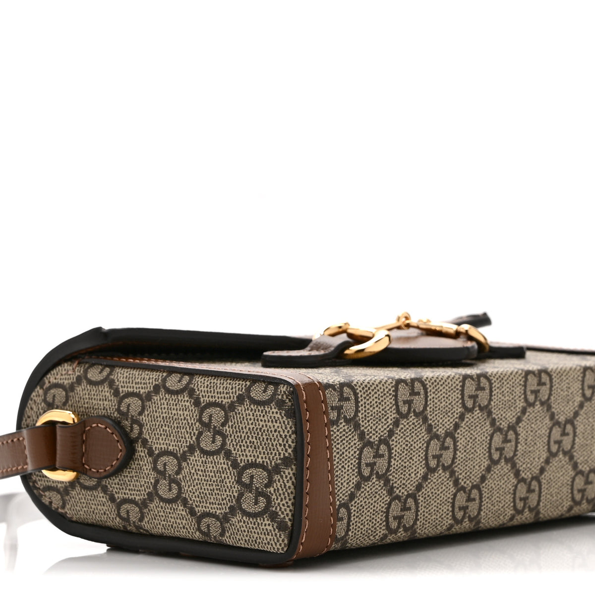 Gucci GG Supreme Monogram Mini Horsebit 1955 Shoulder Bag Beige Brown Sugar 9 of 12