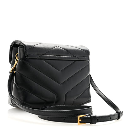 Saint Laurent Calfskin Y Quilted Monogram Toy Loulou Crossbody Bag Black 3 of 11